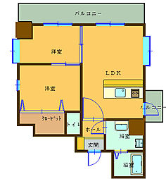 U-village本荘 2LDKの間取図画像