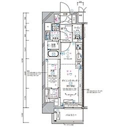 ディアレイシャス東別院2 1DKの間取図画像