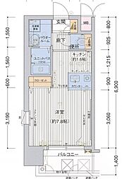 プレサンス鶴舞駅前ブリリアント 1Kの間取図画像