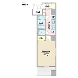 名古屋市営鶴舞線 鶴舞駅 徒歩3分の賃貸マンション 10階1Kの間取り
