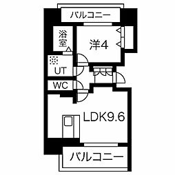 名古屋市営桜通線 今池駅 徒歩5分の賃貸マンション 3階1LDKの間取り