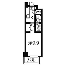 リシュドール鶴舞公園 1Kの間取図画像