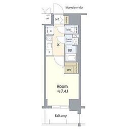 エスリード栄エステージ 1Kの間取図画像