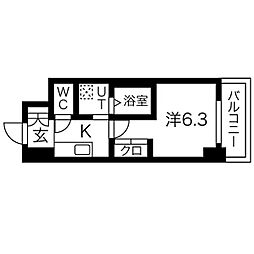 PLATZTACHIBANA 1Kの間取図画像
