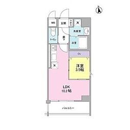 CATTLEYAGARDEN 1LDKの間取図画像