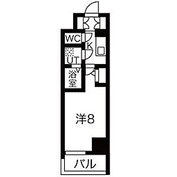 エスリード金山プルミエ 1Kの間取図画像