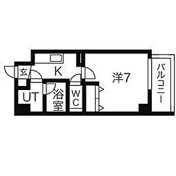 プロシード吹上 1Kの間取図画像
