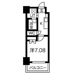 アールズタワー池下西 1Kの間取図画像