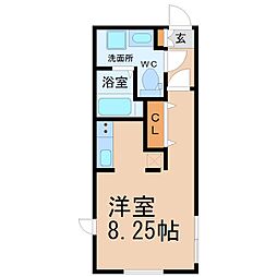 ブランシェ桜山3 1Kの間取図画像