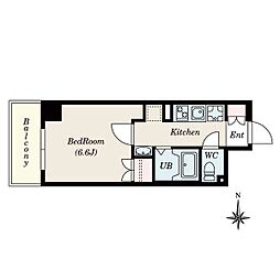 HillsFudoh 1Kの間取図画像