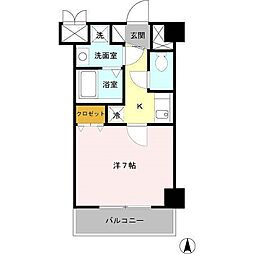 ヴィラマリオン 1Kの間取図画像