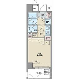 名古屋市営鶴舞線 鶴舞駅 徒歩1分の賃貸マンション 6階1Kの間取り