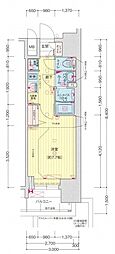 プレサンス東別院駅前2 1Kの間取図画像