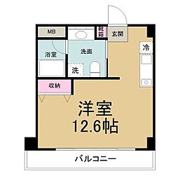 Raffle新栄 ワンルームの間取図画像