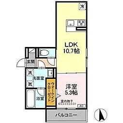 名古屋市千種区内山2丁目アパート 1LDKの間取図画像