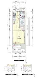 プレサンス栄ライズ 1Kの間取図画像