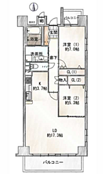 プリモーラ丸の内 2LDKの間取図画像