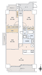 グラン・コート白川公園 3LDKの間取図画像