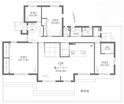 グランドメゾン八事音聞山 4LDKの間取図画像