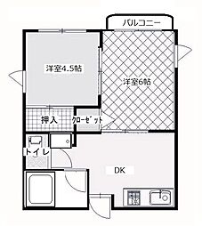 ひいらぎハイム 2DKの間取図画像