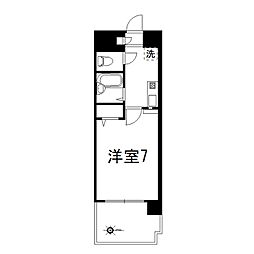 レオドール石名坂 1Kの間取図画像