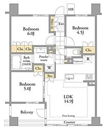 Wellith代沢 3LDKの間取図画像
