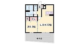 セントラルグレイス 1LDKの間取図画像