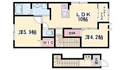 ミモザ 2LDKの間取図画像