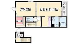 サンパレス安室 1LDKの間取図画像