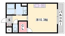 インタービレッジ下手野 ワンルームの間取図画像