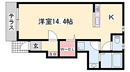 フリーデンC棟 1Kの間取図画像