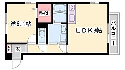 グリーンアベニュー 1LDKの間取図画像