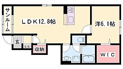 セレーネ 1LDKの間取図画像