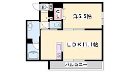 シャーメゾン龍野町 1LDKの間取図画像