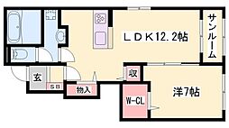 メゾングレース塩屋A 1LDKの間取図画像