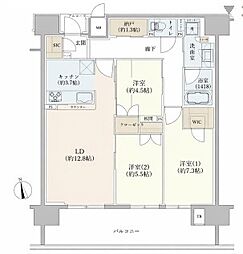 姫路ザ・レジデンス 3LDKの間取図画像