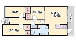 サンヒルズ福沢町 3LDKの間取図画像