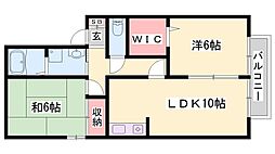 サンラーマパティオA 2LDKの間取図画像