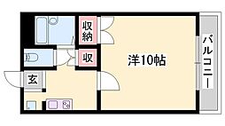 K・X御立 1Kの間取図画像