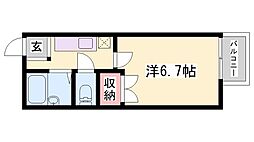 キャトルセゾン福崎 1Kの間取図画像