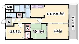 インタービレッジ太子東 3LDKの間取図画像
