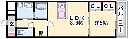 MISTRAL龍野町 1LDKの間取図画像