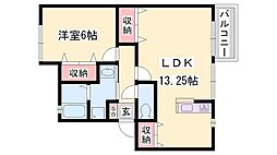 メゾンドソレイユ 1LDKの間取図画像