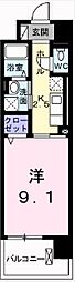 ポーシェガーデン2 1Kの間取図画像