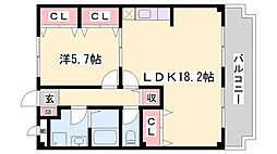 アネックスイースト 1LDKの間取図画像