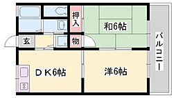 ハイツフローラ 2DKの間取図画像