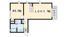 シャーメゾン南車崎 1LDKの間取図画像