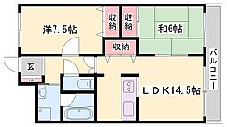 フルール滝野 2LDKの間取図画像