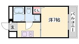 サンワプラザ福崎2 1Kの間取図画像