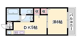 ラポール弐番館 1DKの間取図画像